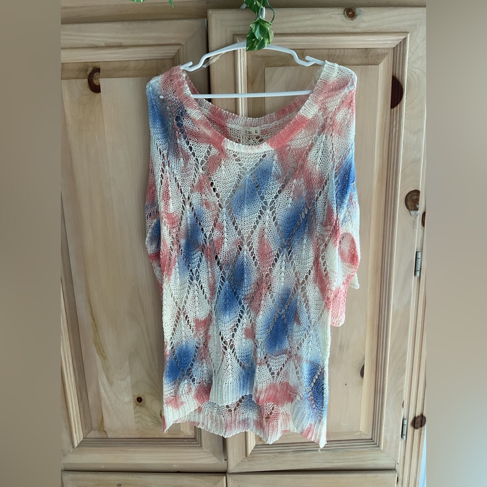 POL Chic Pastel 100% Acrylic woven summer top Sz S with stretch NWOT $20